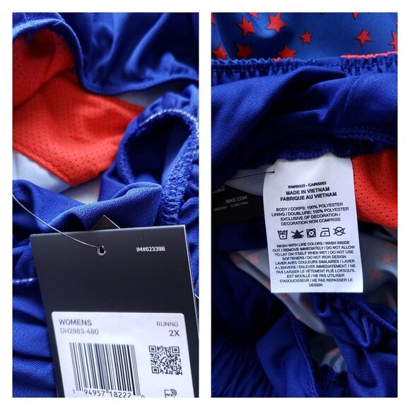 Nike Women's Standard Fit Americana Print Tempo Dri-Fit Running Shorts Size 2X - Picture 14 of 15